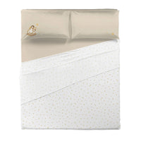 THUN® Completo Letto Matrimoniale con Stampa Digitale - Fantasia Natale Angel Vanilla - Amo La Casa Shop