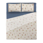 THUN® Completo Letto Matrimoniale con Stampa Digitale - Fantasia Inverno Incantato Gnomes Blue