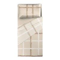 THUN® Completo Letto Singolo con Stampa Digitale - Fantasia Abbracciami Treccia Beige - Amo La Casa Shop