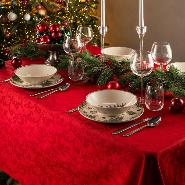 Tovaglia Jacquard Classy Holly 140x180 cm Tinta Unita Red