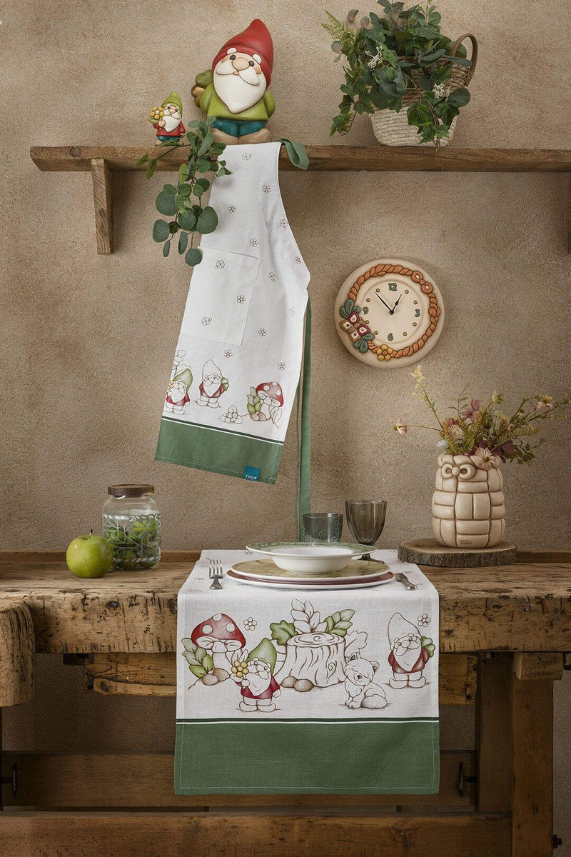 THUN® Grembiule Inverno Incantato 60x90 cm Gnomes Sage Green - Amo La Casa Shop