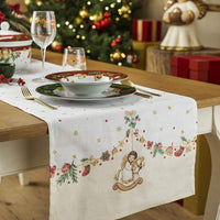 THUN® Runner Natale 45x160 cm Garland Vanilla - Amo La Casa Shop