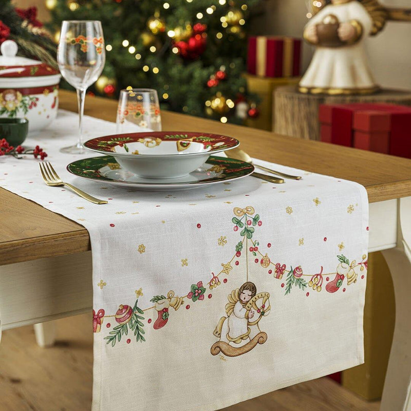 THUN® Runner Natale 45x160 cm Garland Vanilla - Amo La Casa Shop