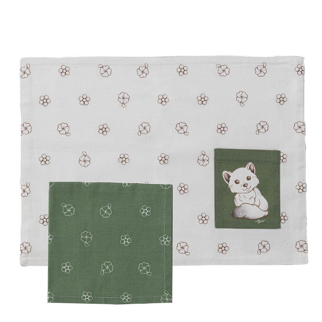 THUN® Tovaglietta Colazione Inverno Incantato Standard Fox Sage Green - Amo La Casa Shop