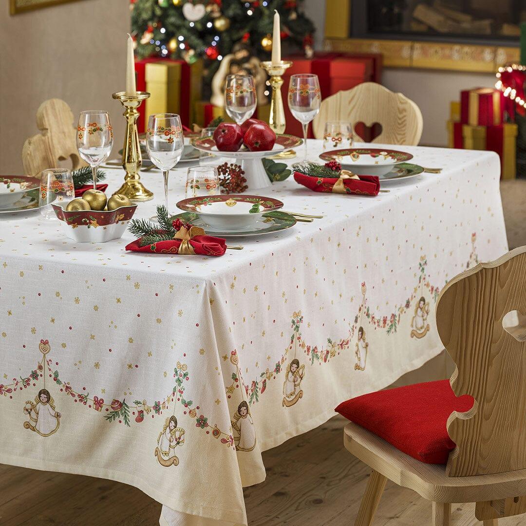 THUN® Tovaglia Natale 6 posti 160x200 cm Garland Vanilla - Amo La Casa Shop