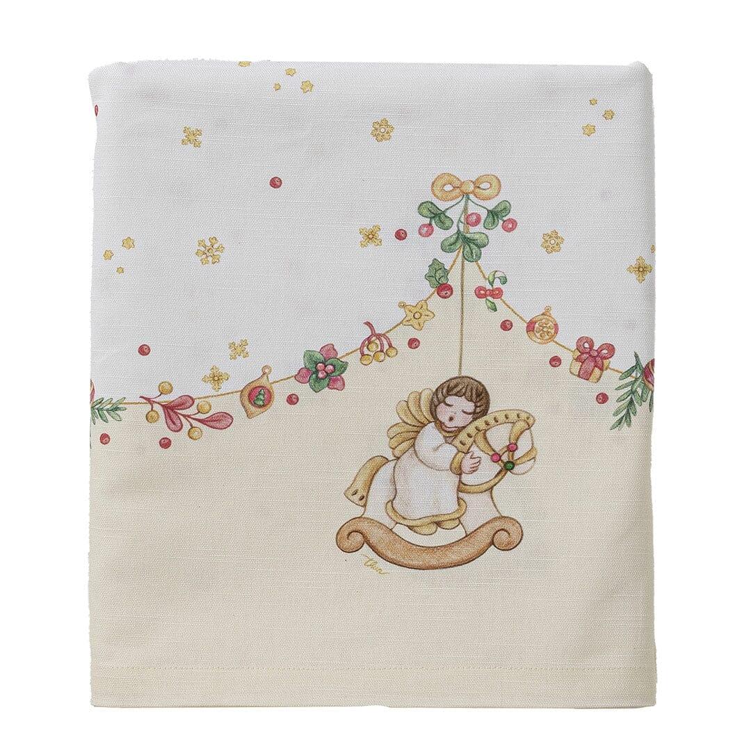 THUN® Tovaglia Natale 6 posti 160x200 cm Garland Vanilla - Amo La Casa Shop
