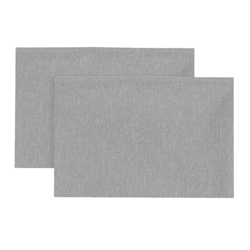 Set 2 Tovagliette 33x45 cm Antimacchia Effetto Lino Tinta Unita Verde Chiaro