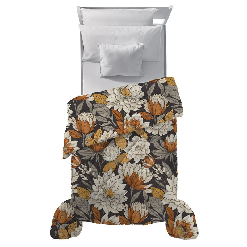 Trapunta Singola con Stampa - Fantasia Brandy Colette Grigio Scuro - Amo La Casa Shop