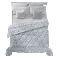 Trapunta Matrimoniale Deco con Stampa - Fantasia Costanza Azzurro - Amo La Casa Shop