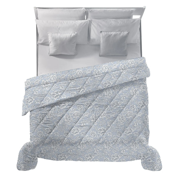 Trapunta Matrimoniale Deco con Stampa - Fantasia Costanza Azzurro - Amo La Casa Shop