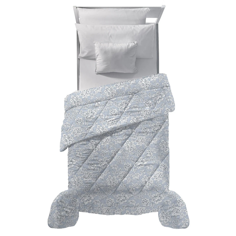 Trapunta Singola Deco con Stampa - Fantasia Costanza Azzurro - Amo La Casa Shop