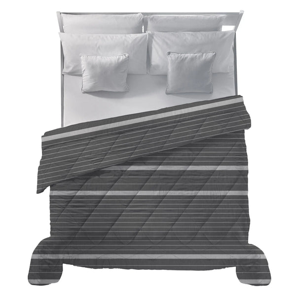Trapunta Matrimoniale 250x250 cm con Stampa Aria Keyne Dark Grey - Amo La Casa Shop