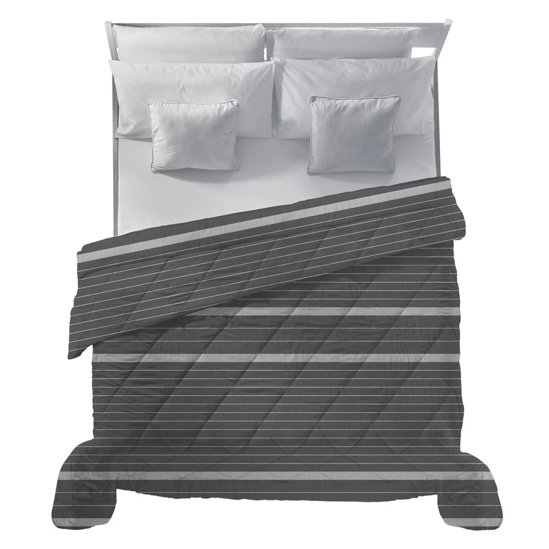 Trapunta Matrimoniale 250x250 cm con Stampa Aria Keyne Dark Grey - Amo La Casa Shop
