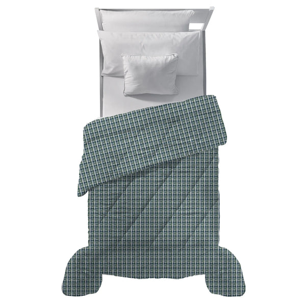 Trapunta Piazza e Mezza con Stampa - Fantasia Absinthe Leandro Dusty Teal - Amo La Casa Shop