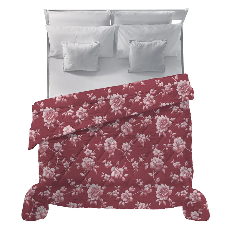 Trapunta Matrimoniale Deco con Stampa - Fantasia Malibù Rosa Scuro - Amo La Casa Shop
