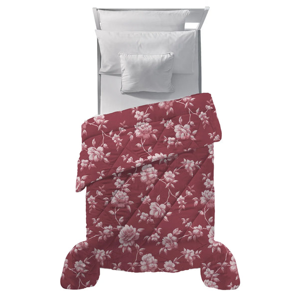 Trapunta Piazza e Mezza Deco con Stampa - Fantasia Malibù Rosa Scuro - Amo La Casa Shop