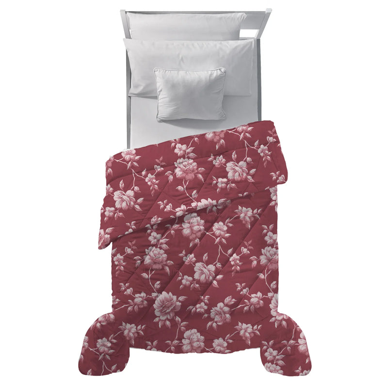 Trapunta Piazza e Mezza Deco con Stampa - Fantasia Malibù Rosa Scuro - Amo La Casa Shop