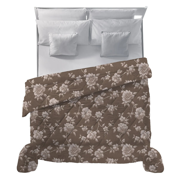 Trapunta Matrimoniale Deco con Stampa - Fantasia Malibù Tortora Scuro - Amo La Casa Shop