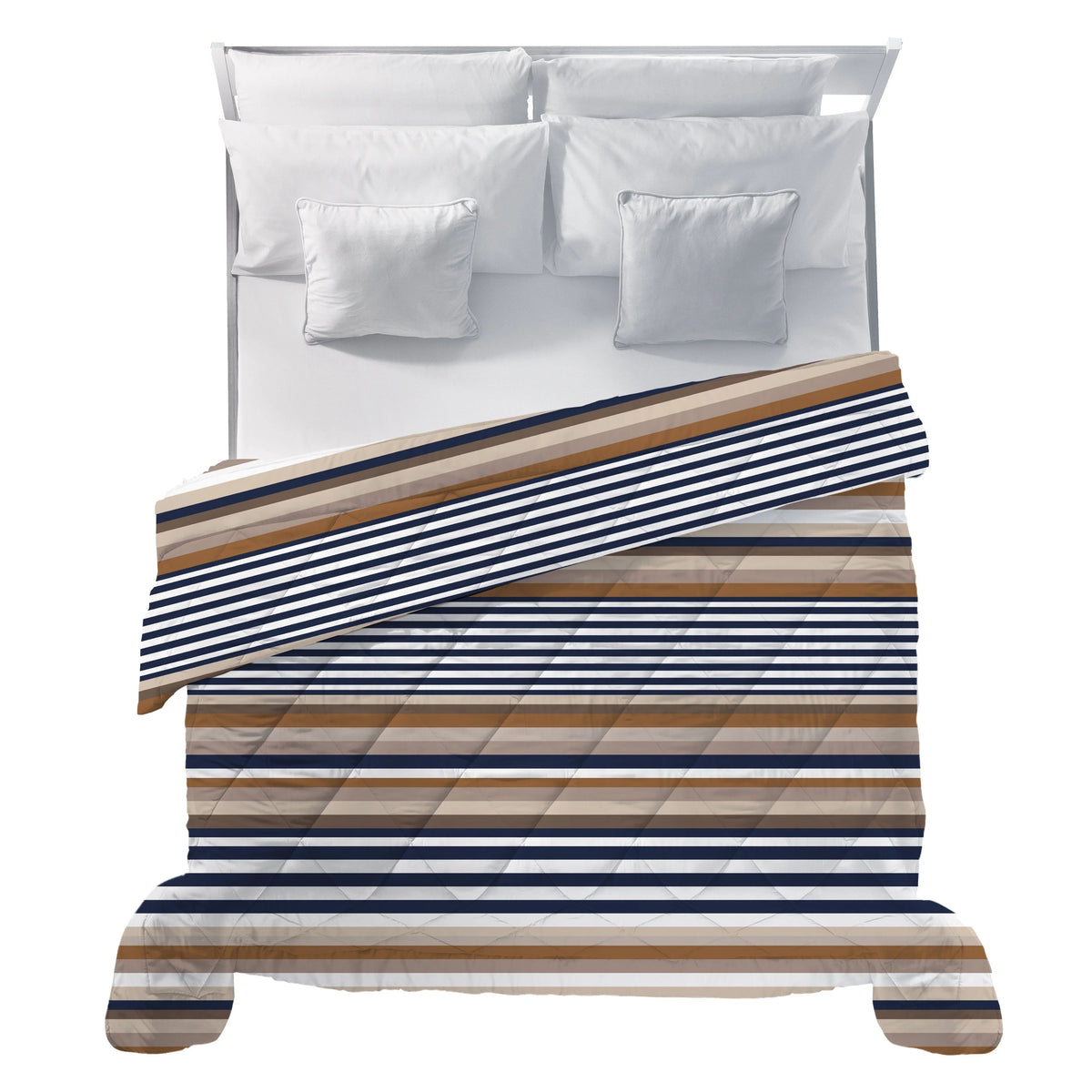 LUXURY COLLECTION DI MAESTRO Trapunta Matrimoniale Soffice 260x260 cm con Stampa - Fantasia Daniel Dark Blue - Amo La Casa Shop