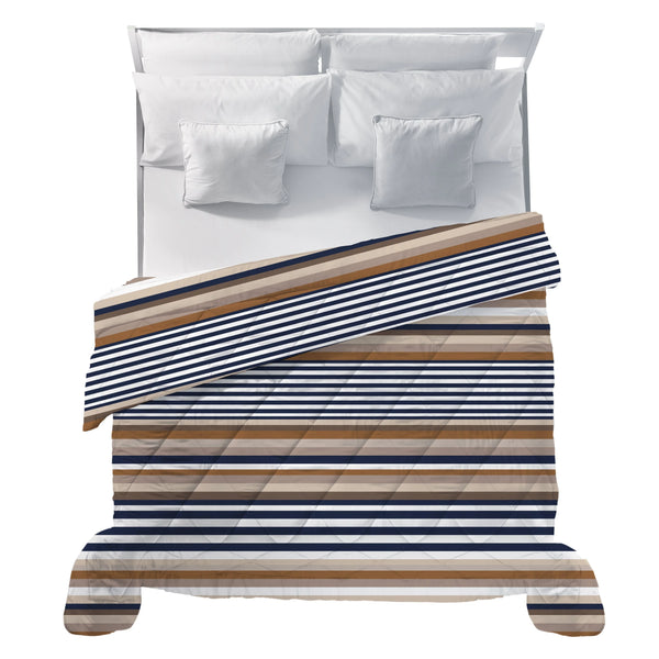 LUXURY COLLECTION DI MAESTRO Trapunta Matrimoniale Soffice 260x260 cm con Stampa - Fantasia Daniel Dark Blue - Amo La Casa Shop