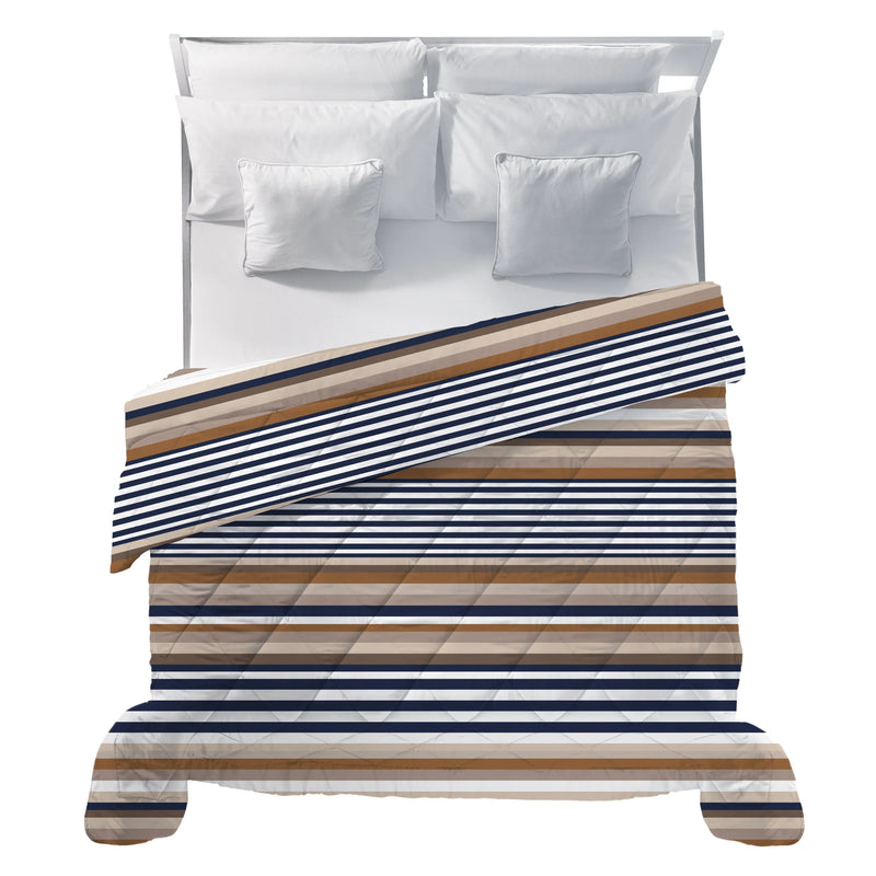 LUXURY COLLECTION DI MAESTRO Trapunta Matrimoniale Soffice 260x260 cm con Stampa - Fantasia Daniel Dark Blue - Amo La Casa Shop