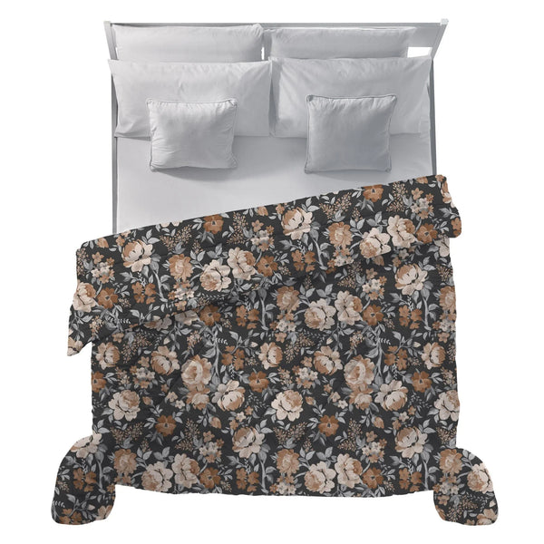 Trapunta Matrimoniale 250x250 cm con Stampa - Fantasia Fuoco Blaise Caramel - Amo La Casa Shop