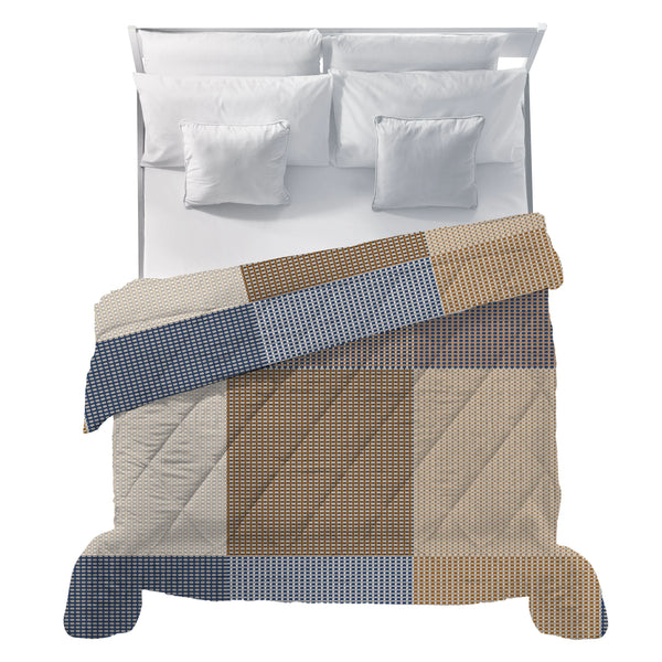 LUXURY COLLECTION DI MAESTRO Trapunta Matrimoniale Soffice 260x260 cm con Stampa - Fantasia Carter Blue - Amo La Casa Shop