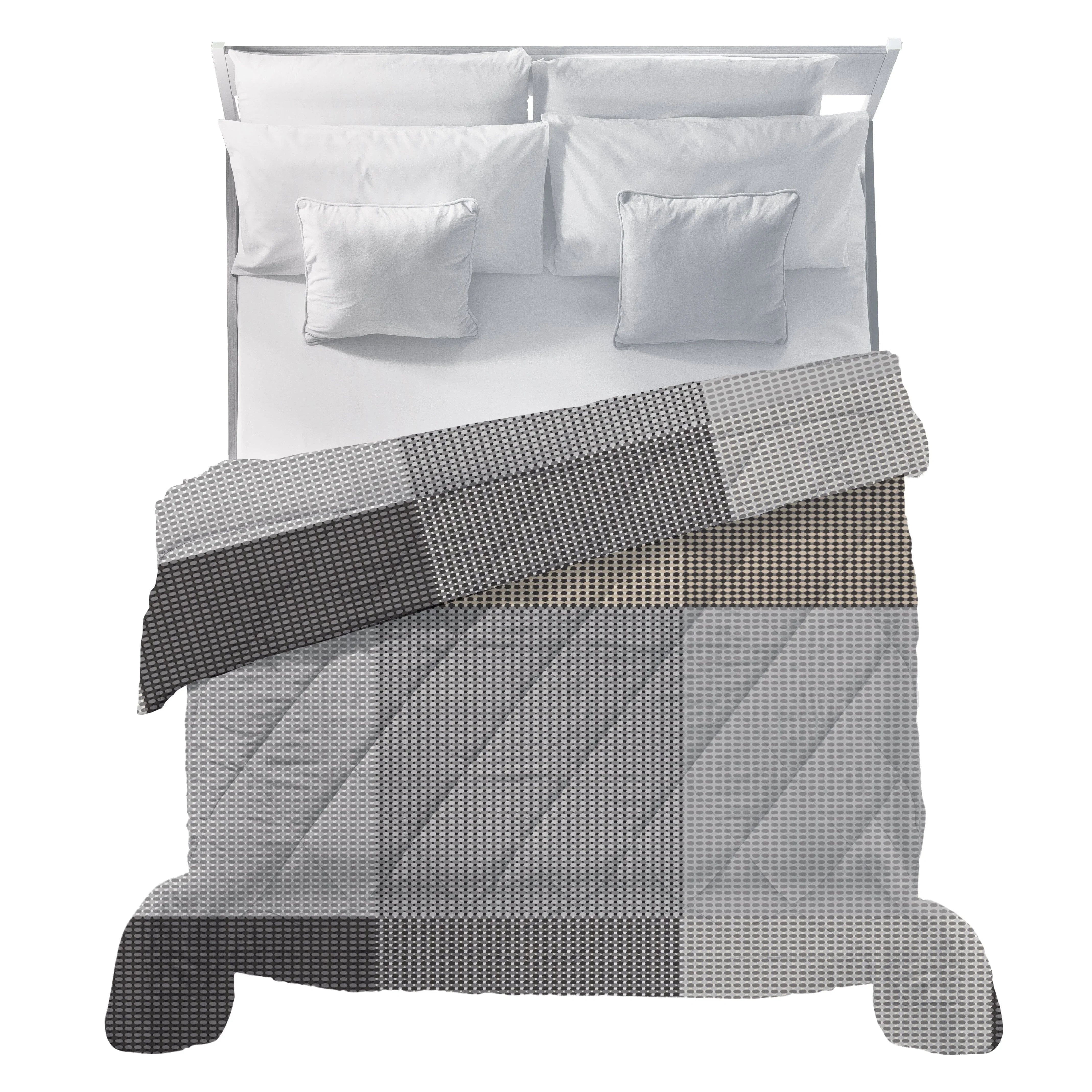 LUXURY COLLECTION DI MAESTRO Trapunta Matrimoniale Soffice 260x260 cm con Stampa - Fantasia Carter Grey - Amo La Casa Shop