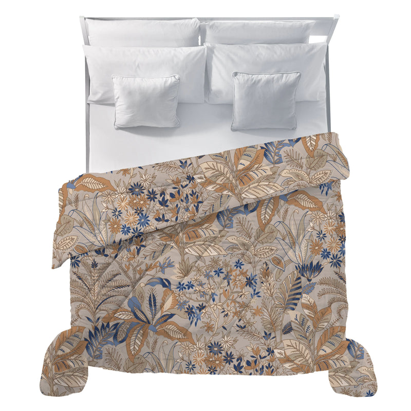 LUXURY COLLECTION DI MAESTRO Trapunta Matrimoniale Soffice 260x260 cm con Stampa - Fantasia Thais Blue - Amo La Casa Shop