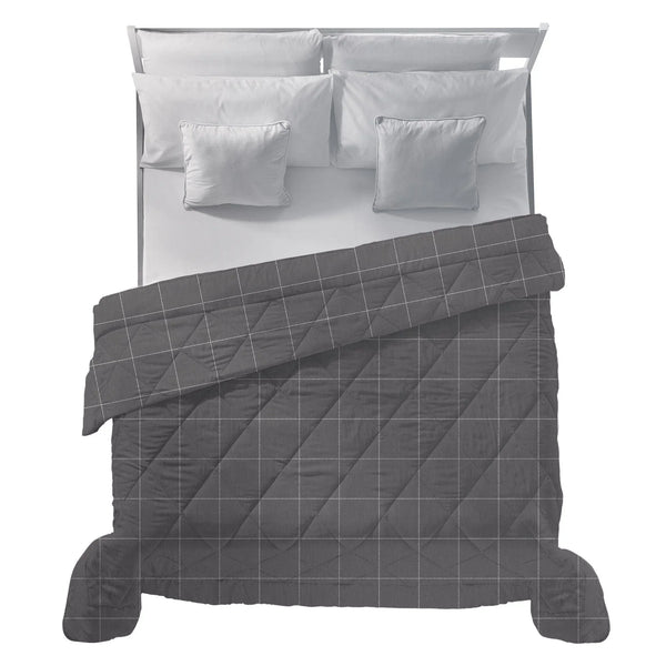 Trapunta Matrimoniale 250x250 cm con Stampa Aria Mistral Dark Grey - Amo La Casa Shop