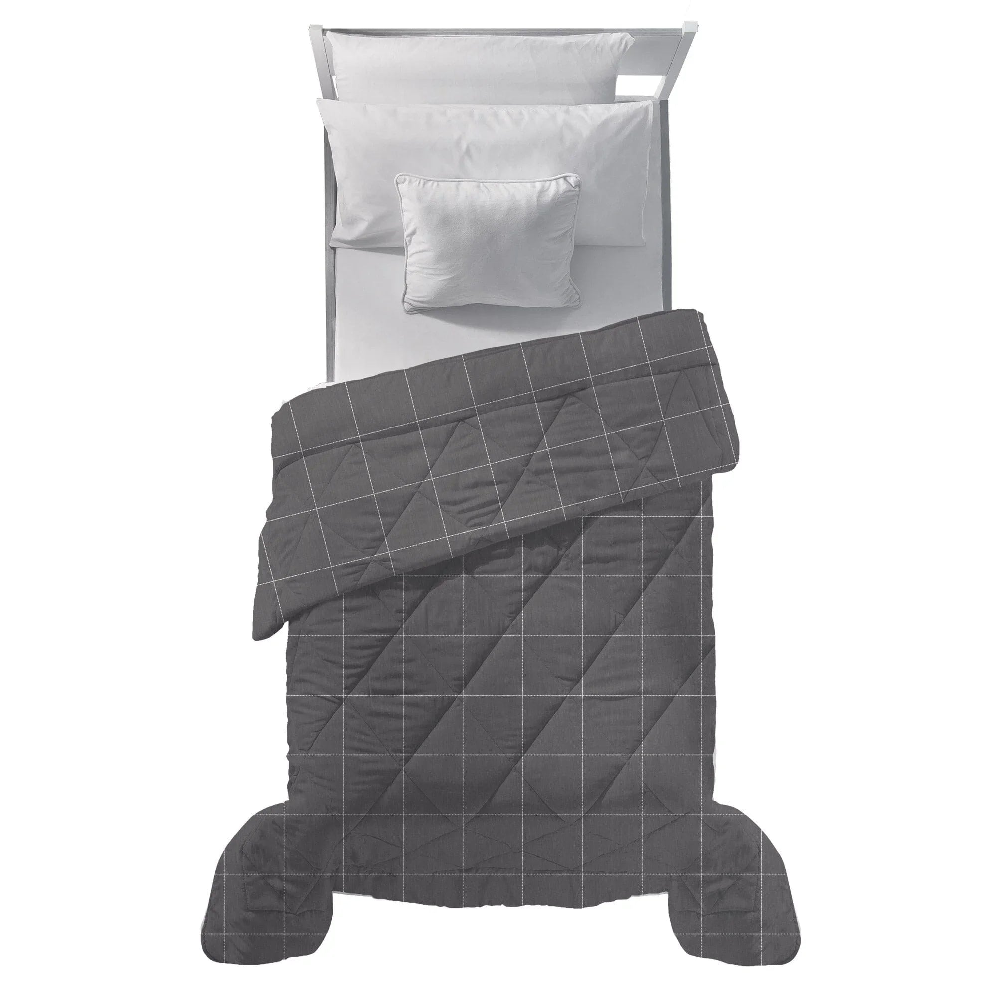 Trapunta Singola 170x250 cm con Stampa Aria Mistral Dark Grey - Amo La Casa Shop