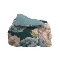 Happidea Trapunta Matrimoniale Soffice con Stampa Peony Teal