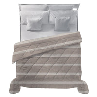 Trapunta Matrimoniale Deco con Stampa - Fantasia Righine Tortora - Amo La Casa Shop