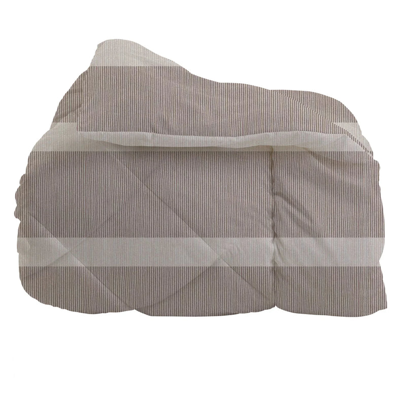 Trapunta Matrimoniale Deco con Stampa - Fantasia Righine Tortora - Amo La Casa Shop