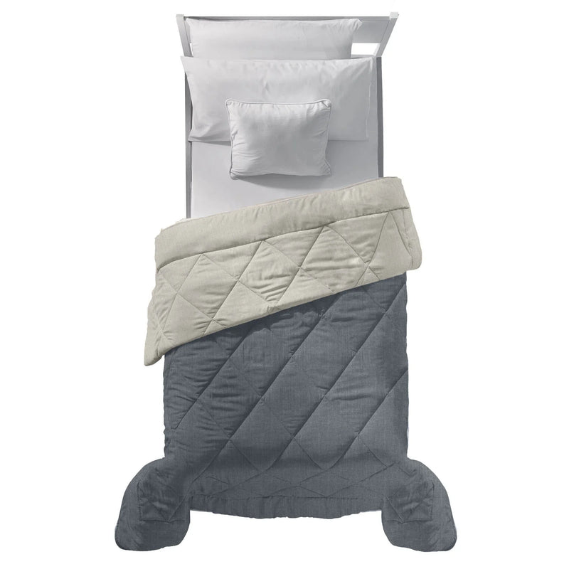 Trapunta Singola 170x250 cm Acqua Bicolore Blue/Beige - Amo La Casa Shop