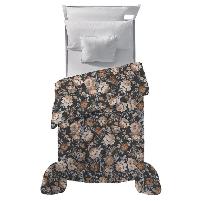 Trapunta Singola 170x250 cm con Stampa - Fantasia Fuoco Blaise Caramel - Amo La Casa Shop