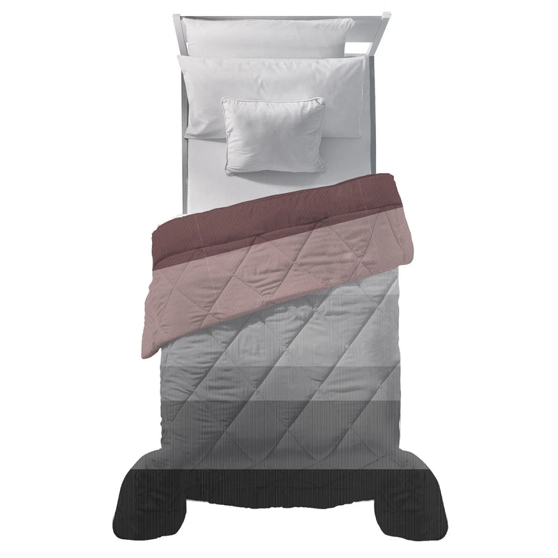 Trapunta Singola 170x250 cm con Stampa - Fantasia Fuoco Kenneth Burgundy - Amo La Casa Shop