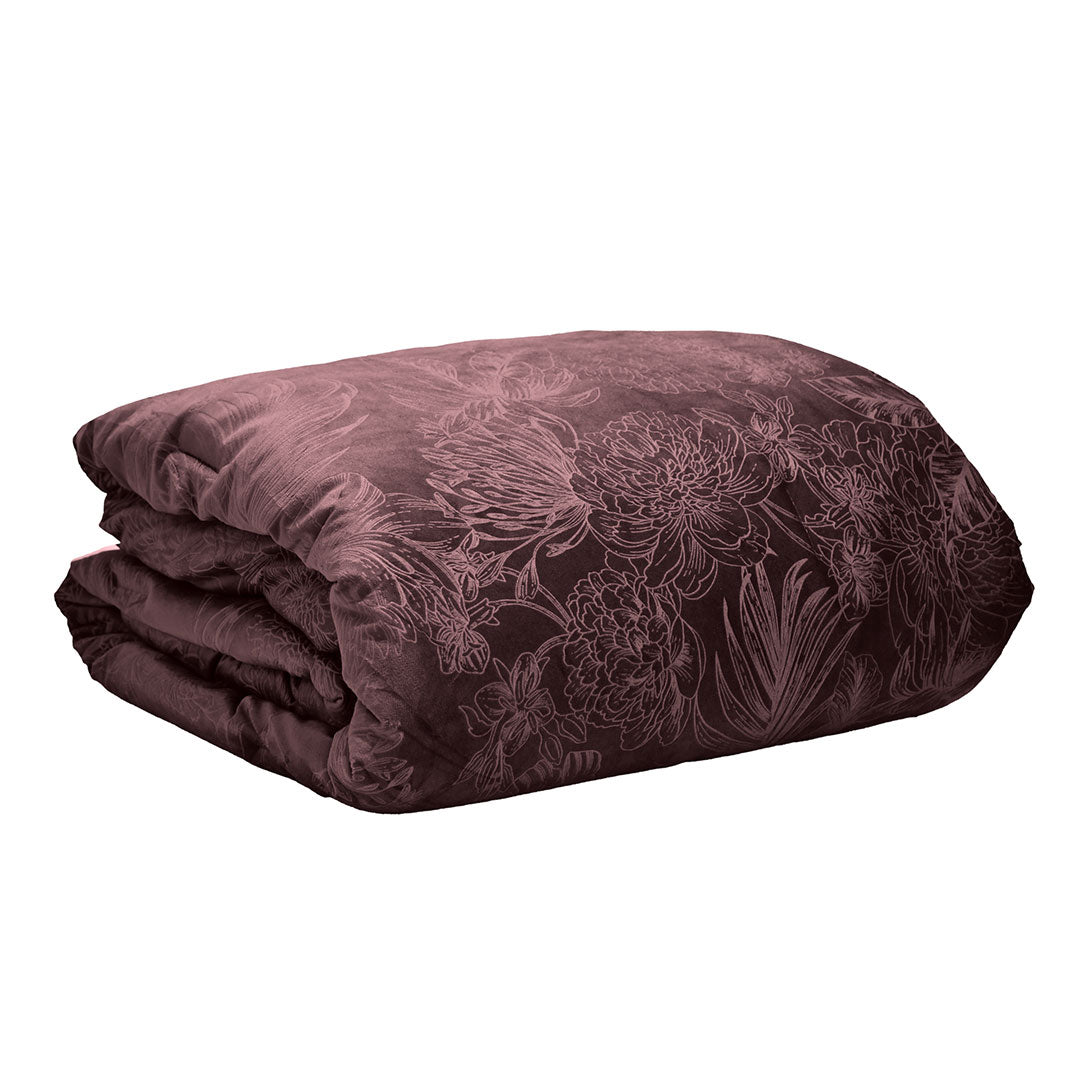 Trapunta Velluto Feel Me 250x250 cm Ellis Burgundy