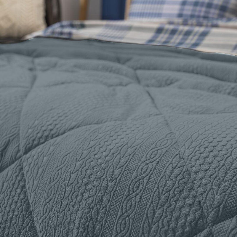 Trapunta Singola Doubleface Treccia Acqua Blue - Amo La Casa Shop