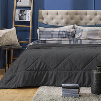 Trapunta Singola Doubleface Treccia Acqua Dark Grey - Amo La Casa Shop