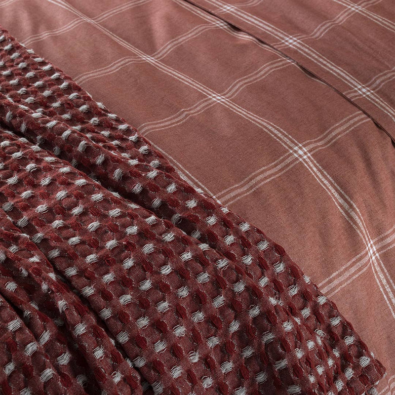 Coperta Nido D'Ape cm 150x200 Tinta Unita Rust