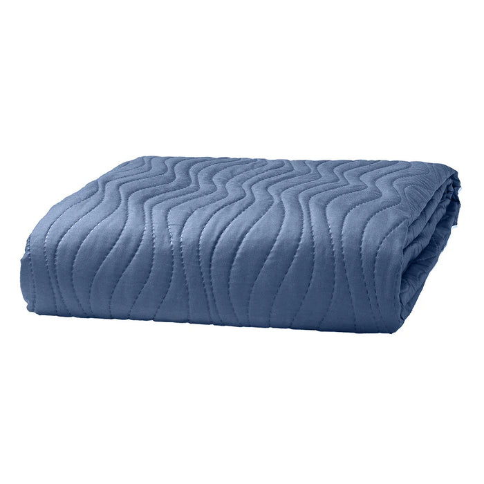 Trapuntino Matrimoniale 250x250 Sunny Wave Blue - Amo La Casa Shop