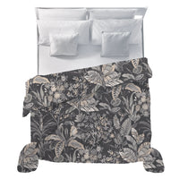 LUXURY COLLECTION DI MAESTRO Trapunta Matrimoniale Soffice 260x260 cm con Stampa - Fantasia Thais Dark Grey - Amo La Casa Shop