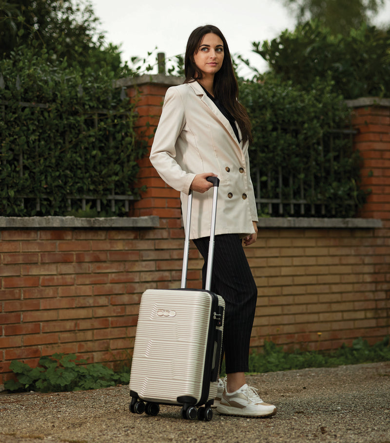 500 Set di 3 Valigie Trolley da Viaggio S/M/L - Colore Bianco
