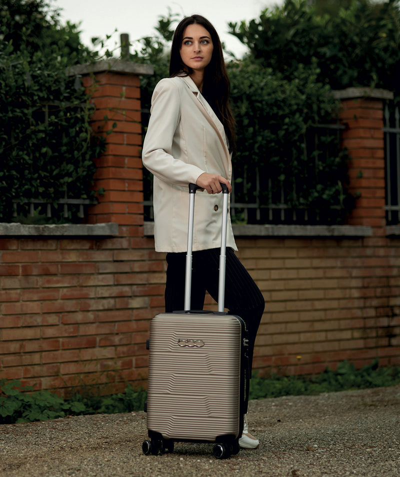 500 Set di 3 Valigie Trolley da Viaggio S/M/L - Colore Champagne