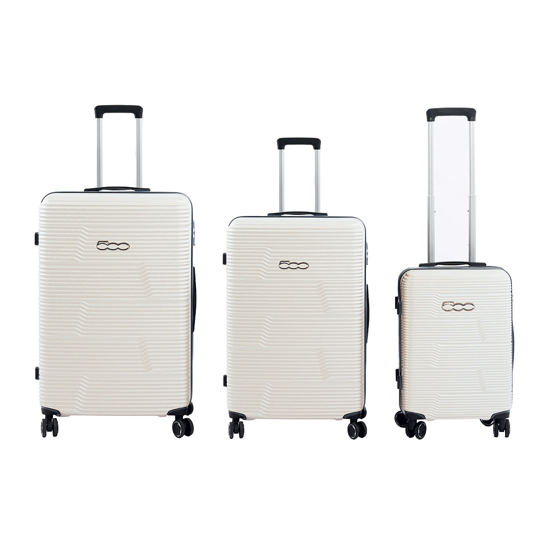 500 Set di 3 Valigie Trolley da Viaggio S/M/L - Colore Bianco