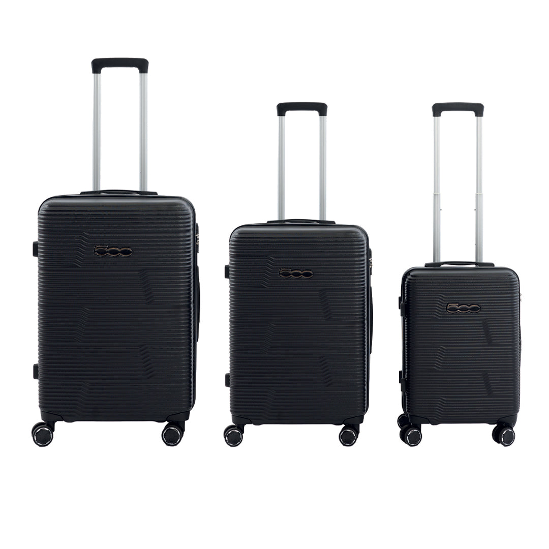 500 Set di 3 Valigie Trolley da Viaggio S/M/L - Colore Nero