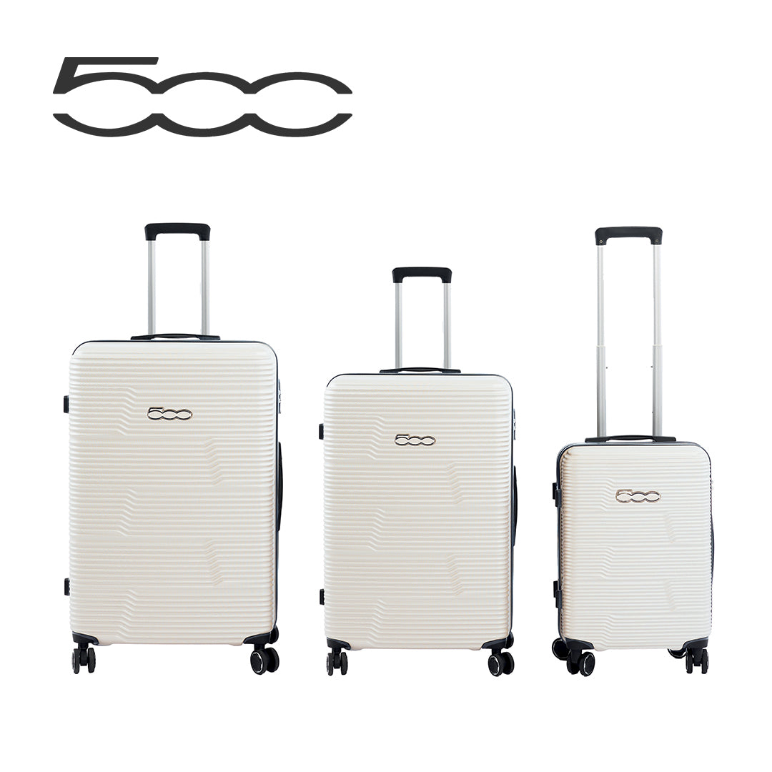 500 Set di 3 Valigie Trolley da Viaggio S/M/L - Colore Bianco