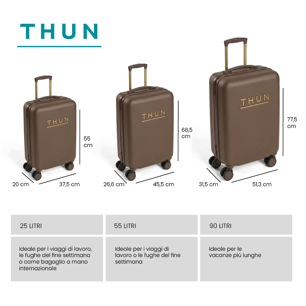 THUN® Set Valigie Annita S/M/L - Brown
