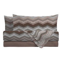 Completo Letto Matrimoniale in Cotone con Stampa - Fantasia Hug Me Ysidro Taupe